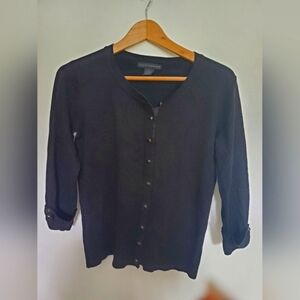 Grace Elements Black Button-Up Cardigan Size Small